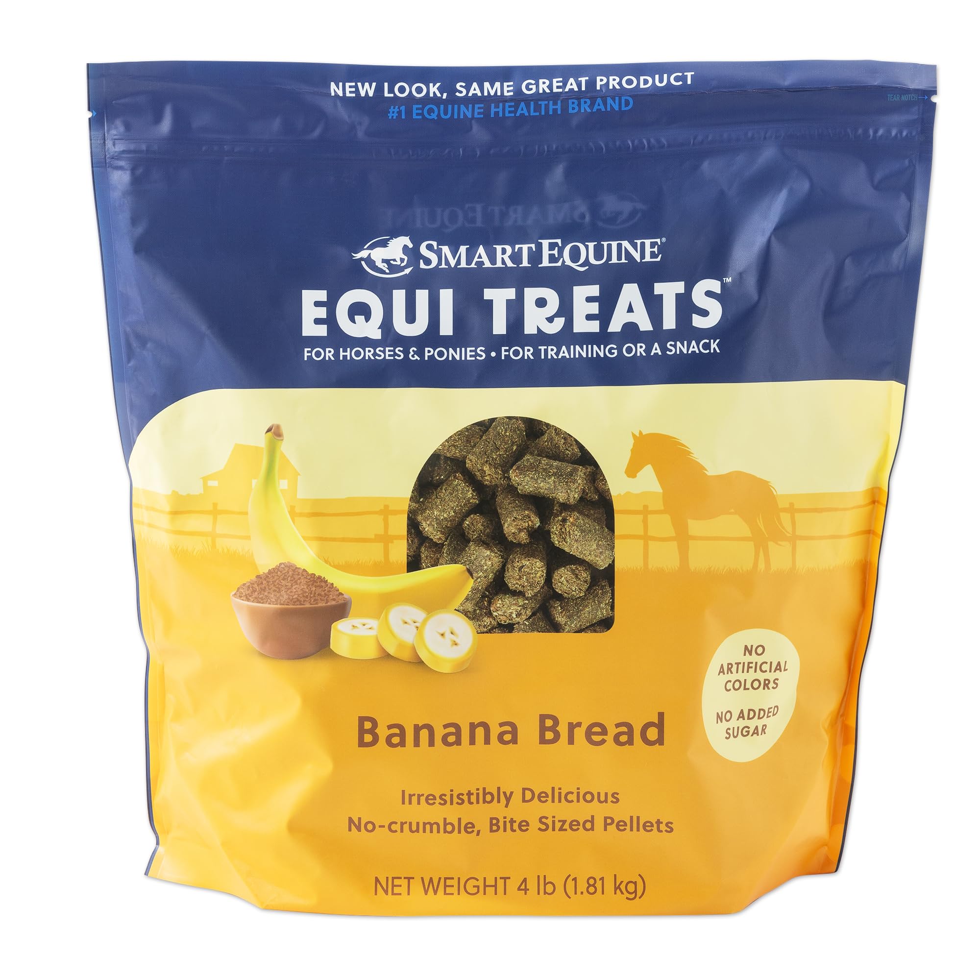 SmartEquine Equi Treats, pan de banana, snack saludable para caballos.