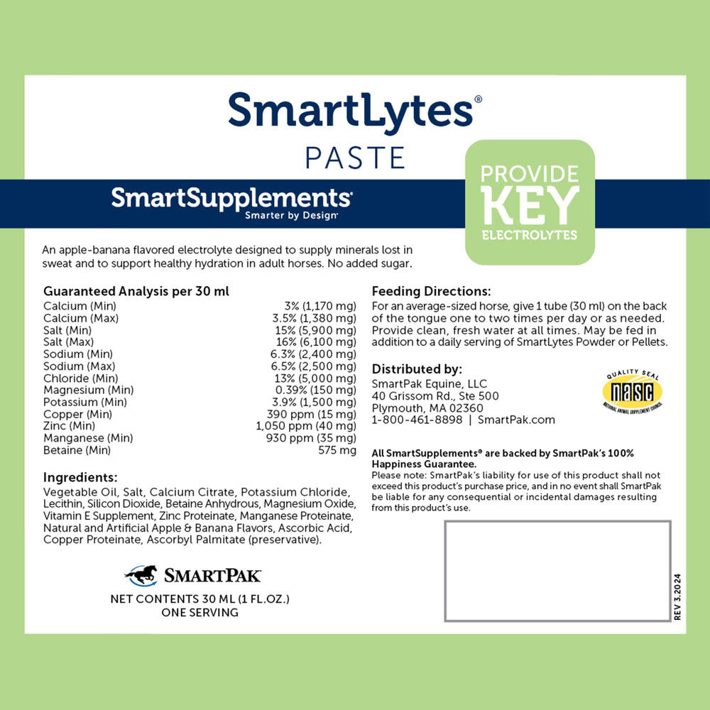 Pasta SmartLytes sabor manzana-plátano para caballos