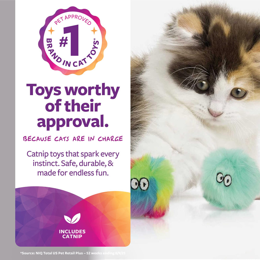 SmartyKat Fuzzy Friends: bola de felpa con hierba gatera para exploración