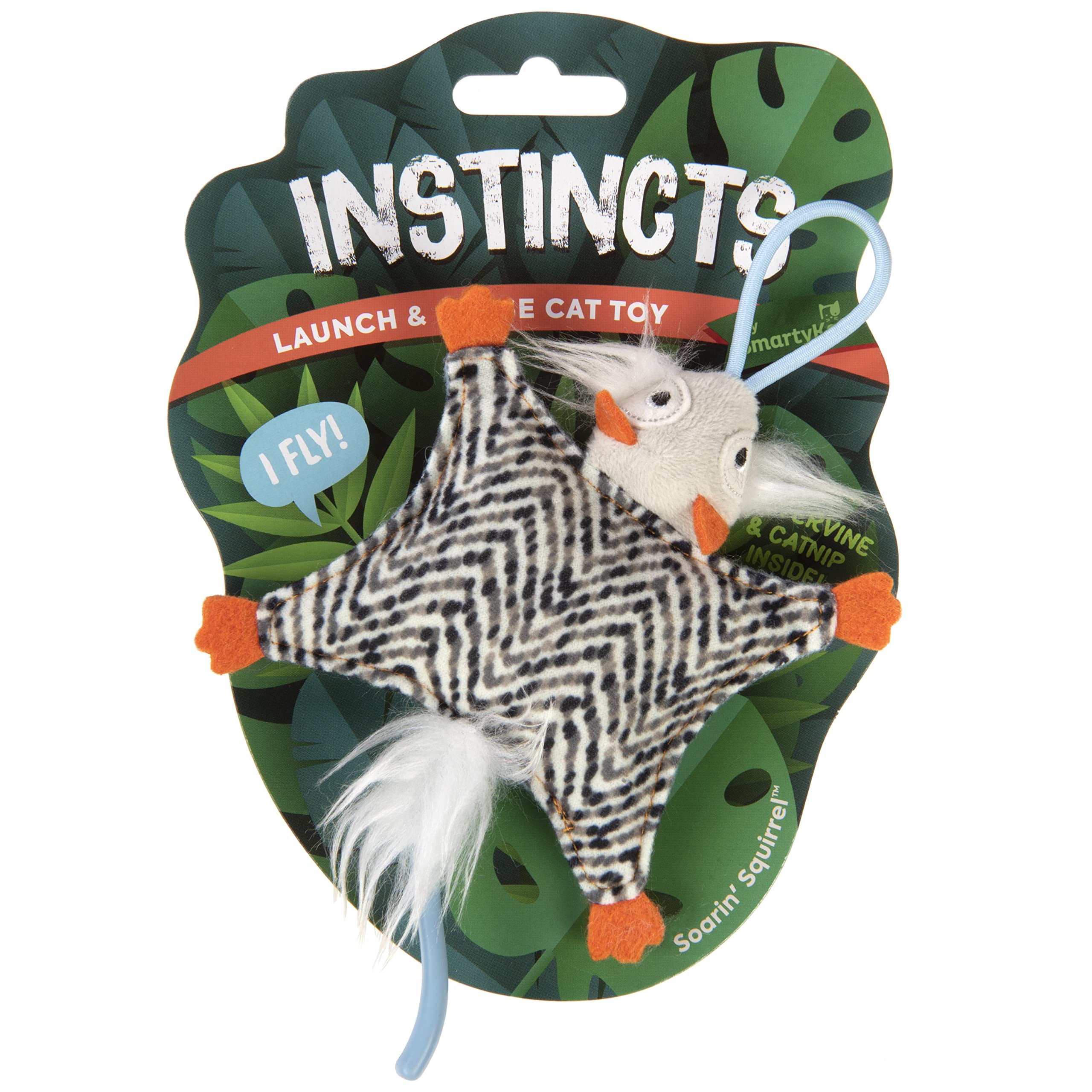 Instincts by SmartyKat Soarin' Squirrel, lanzamiento elástico para persecución.