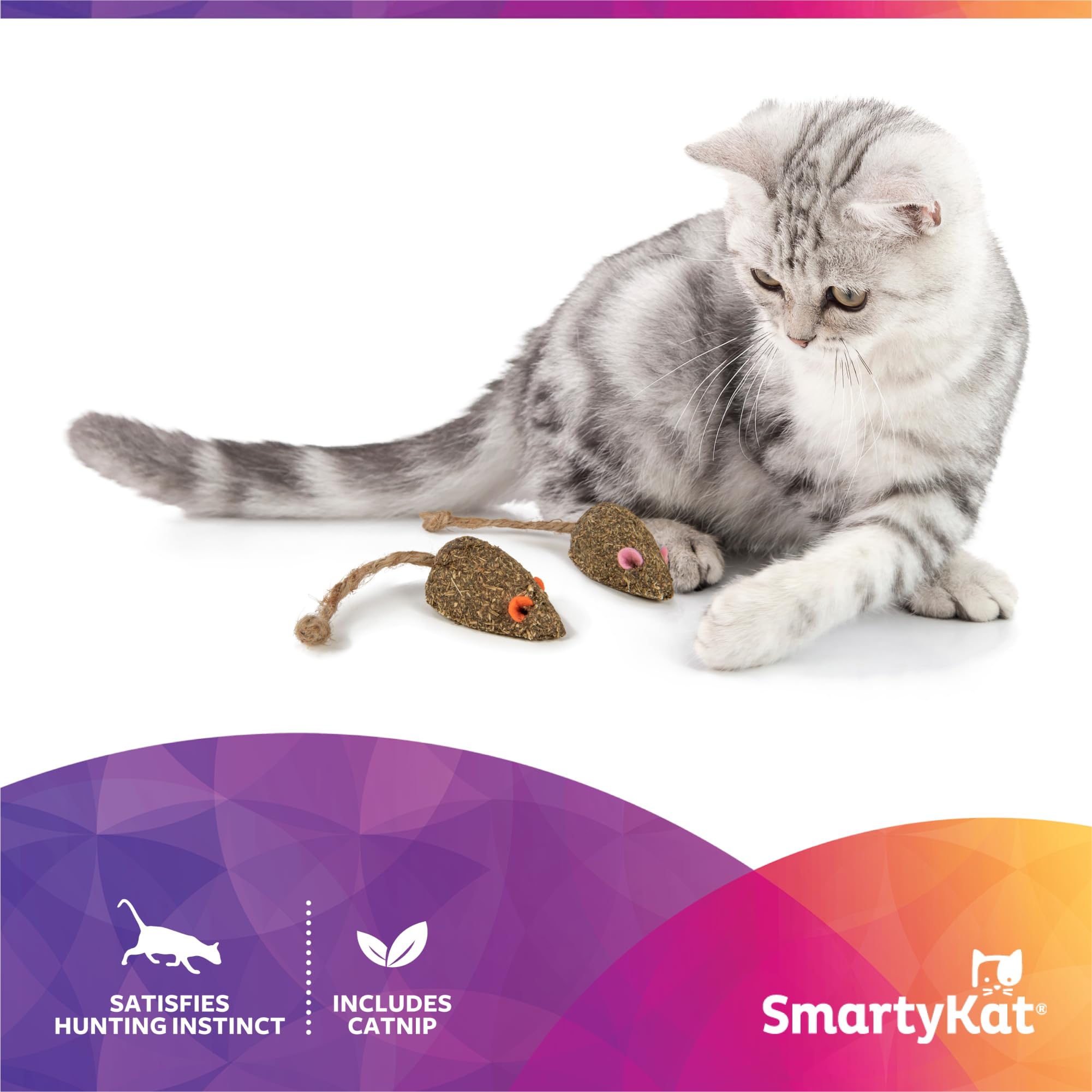 Ratoncito de felpa y fieltro para juego independiente con SmartyKat Mouser Mayhem