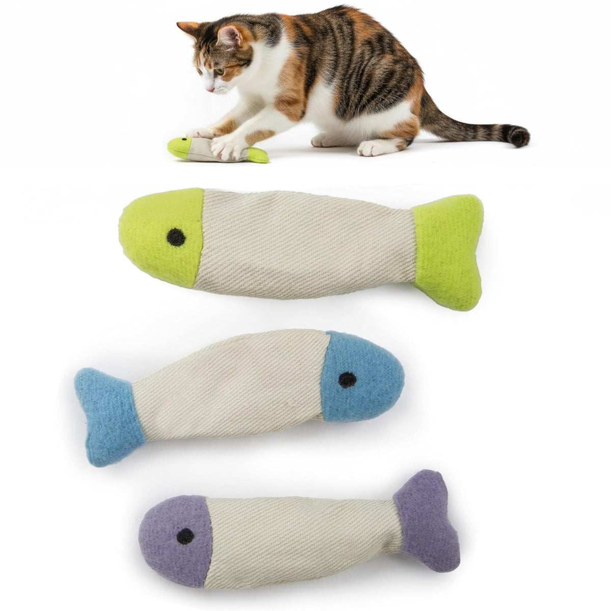 SmartyKat Fish Flop: juguete pez crujiente con hierba gatera para juego en familia.