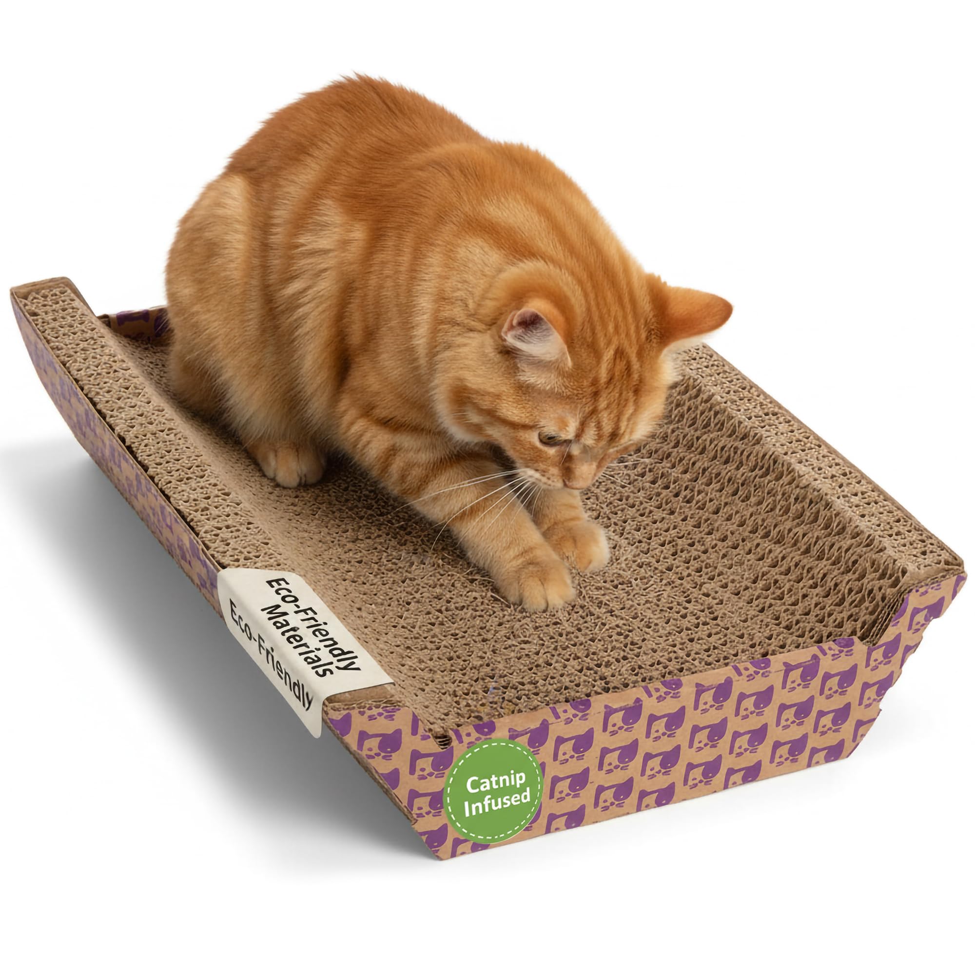 SmartyKat Super Scratcher Chaise con interior corrugado ofrece soporte cómodo para rascar.