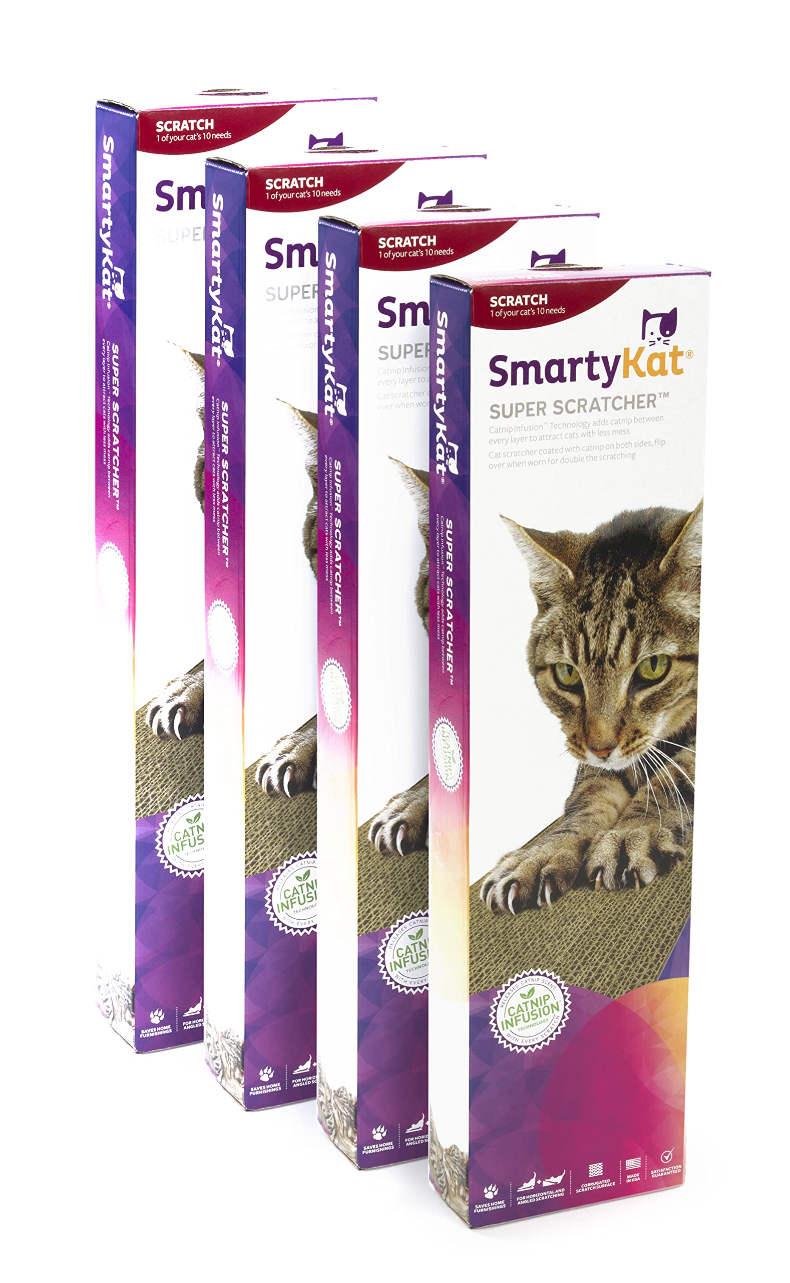 SmartyKat Super Scratcher, rascador ancho de cartón corrugado, ayuda a mantener uñas saludables.