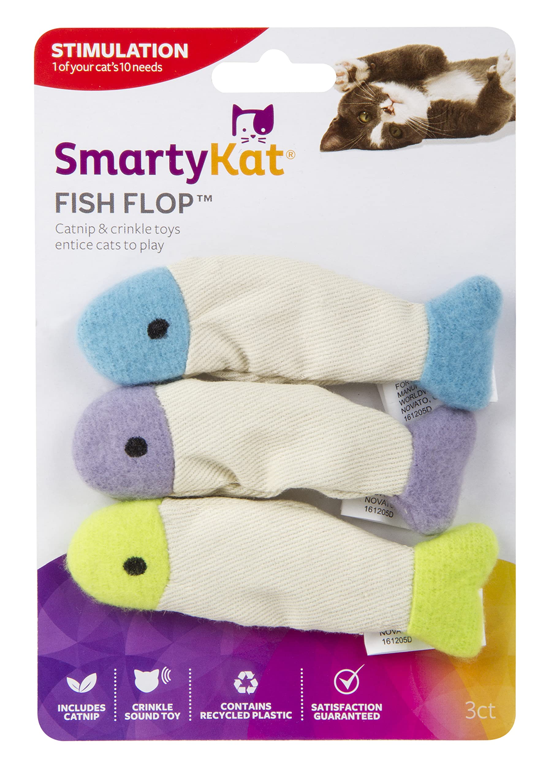 SmartyKat Fish Flop, tamaño compacto para batir y llevar.