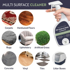 Uso en múltiples superficies: alfombras, muebles y pisos con Smiling Paws Pets.