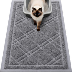 Smiry alfombra para arenero gato 30x17: atrapa arena y mantiene el piso limpio