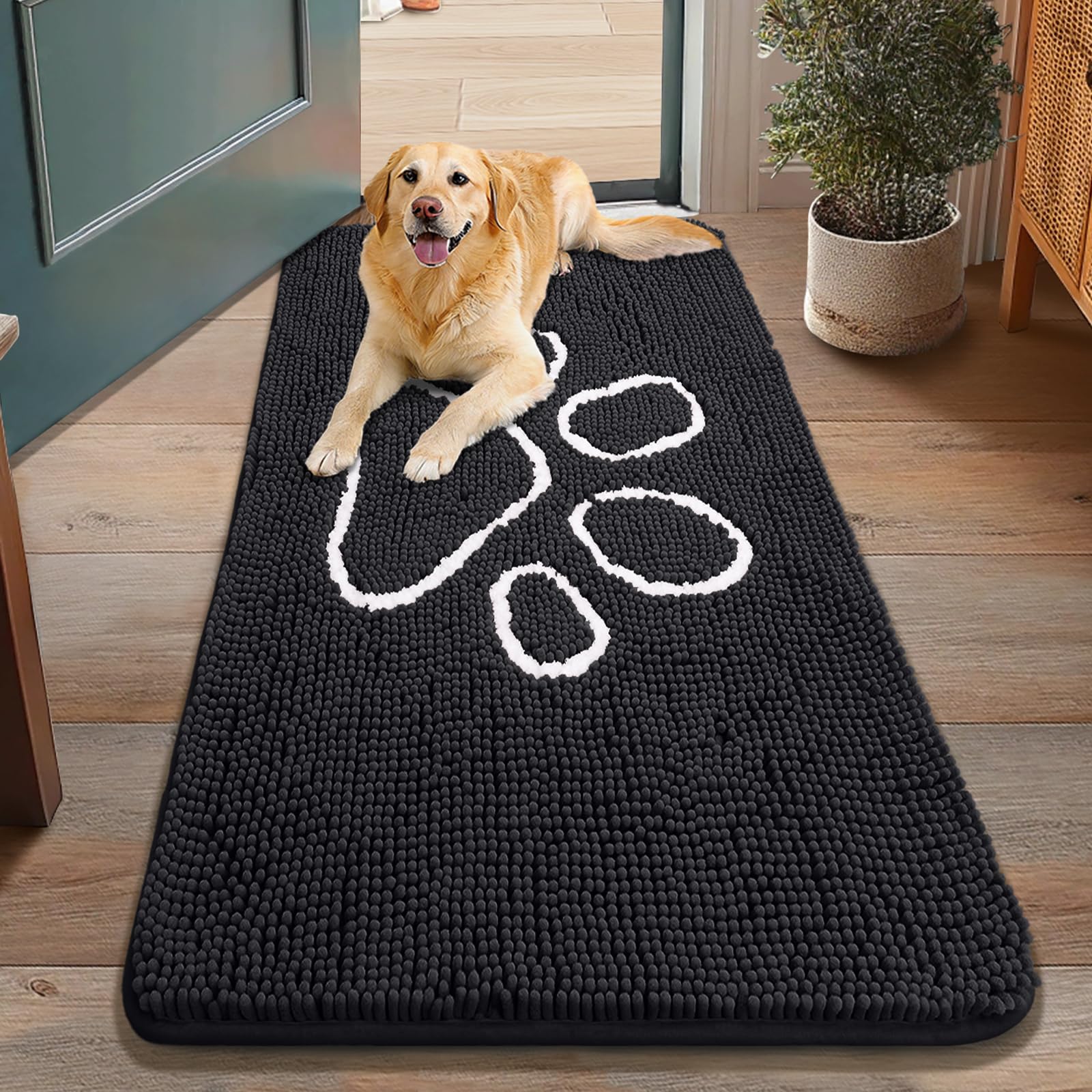 Smiry alfombra de entrada con chenilla suave para pies cómodos y limpios