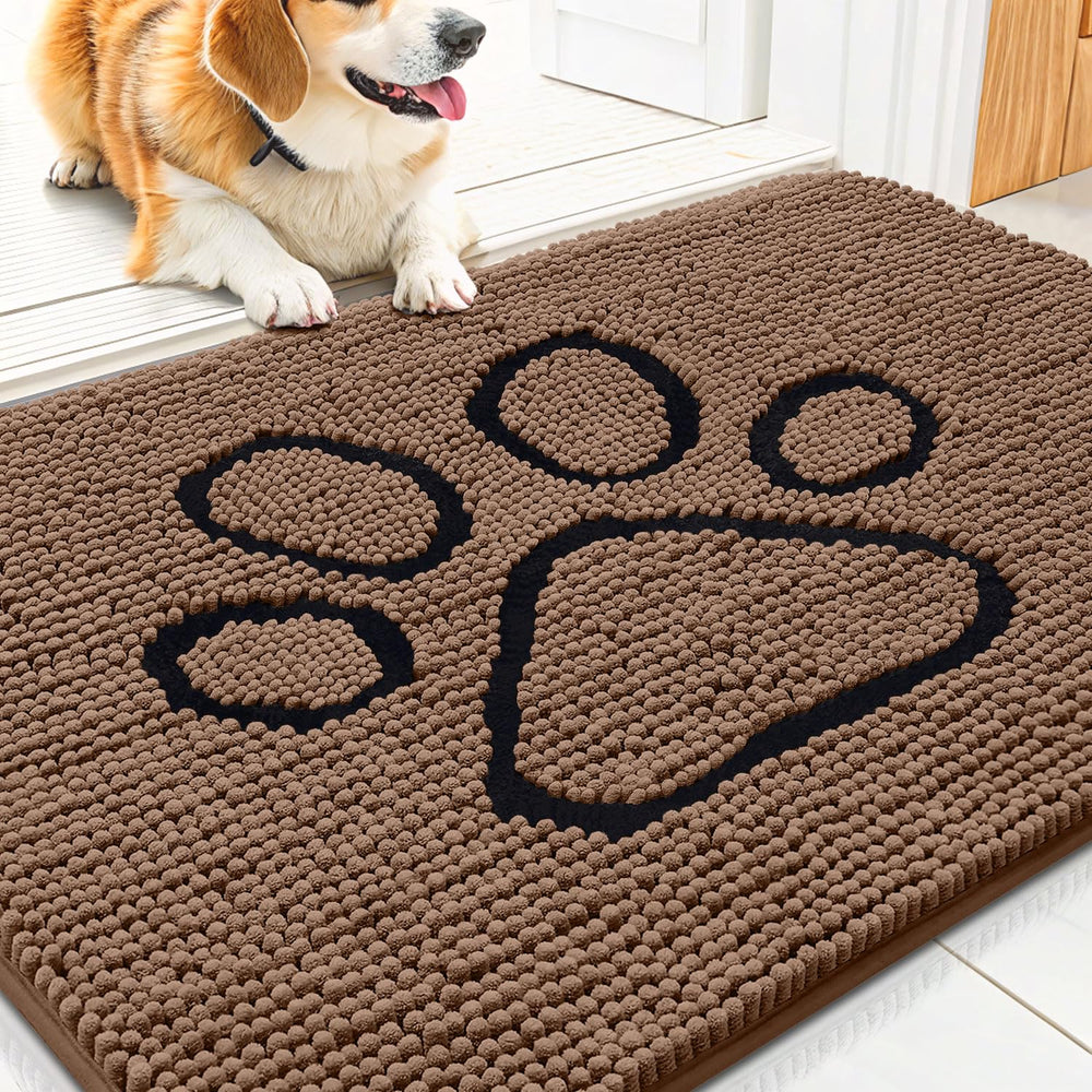 Smiry alfombra para puerta de perros con chenille suave y cómoda para entrar