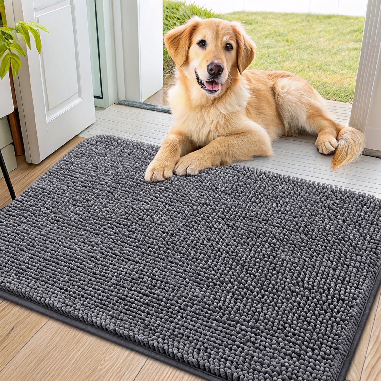 Smiry alfombra para puertas absorbe humedad para entradas limpias.