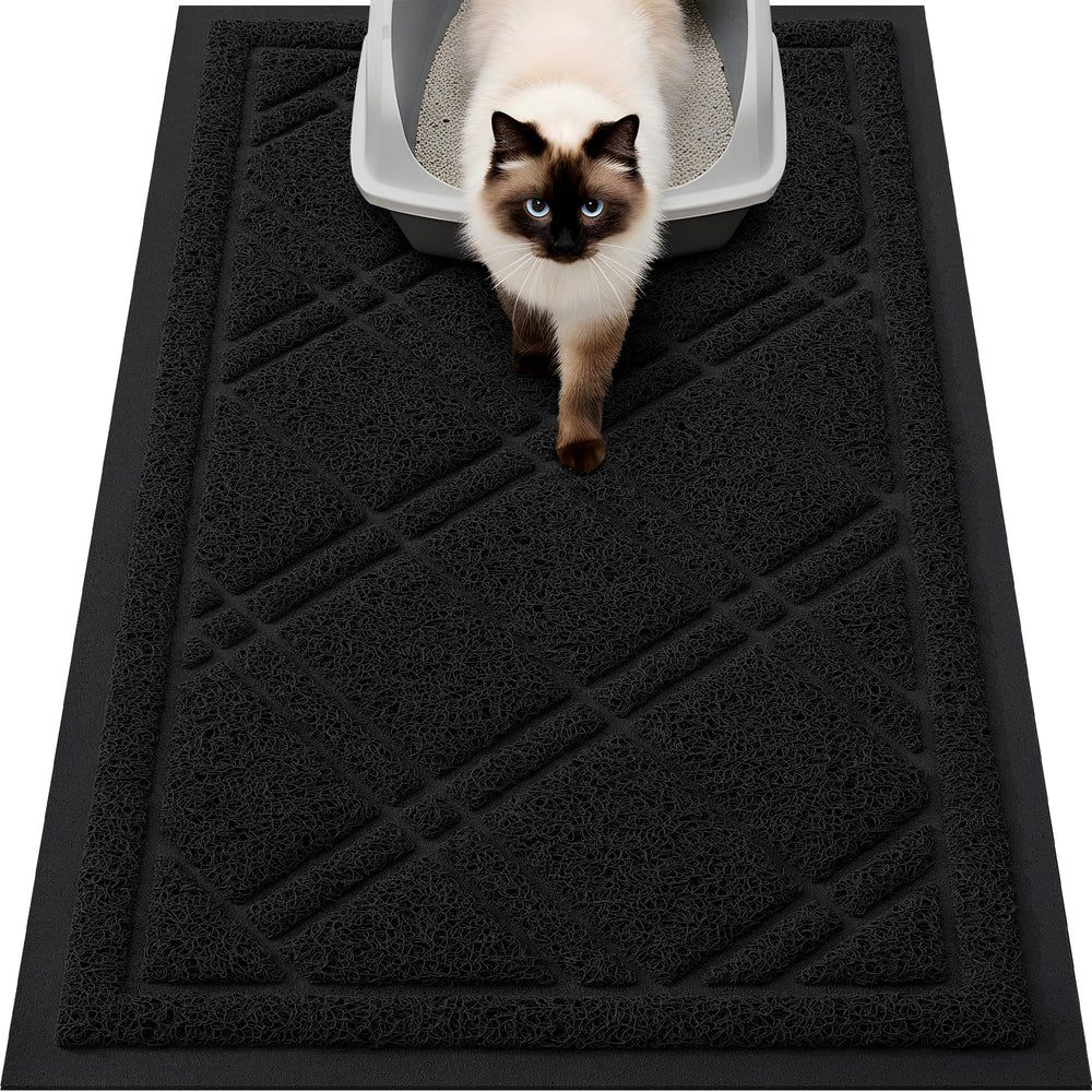Smiry alfombrilla antideslizante para arena de gatos evita deslizamientos y mantiene el suelo limpio.