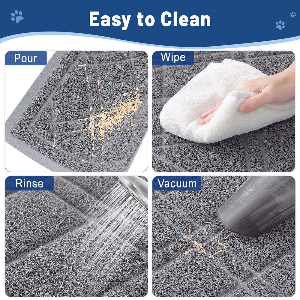 Smiry alfombrilla fácil limpieza para arena de gatos gris, se limpia con facilidad.