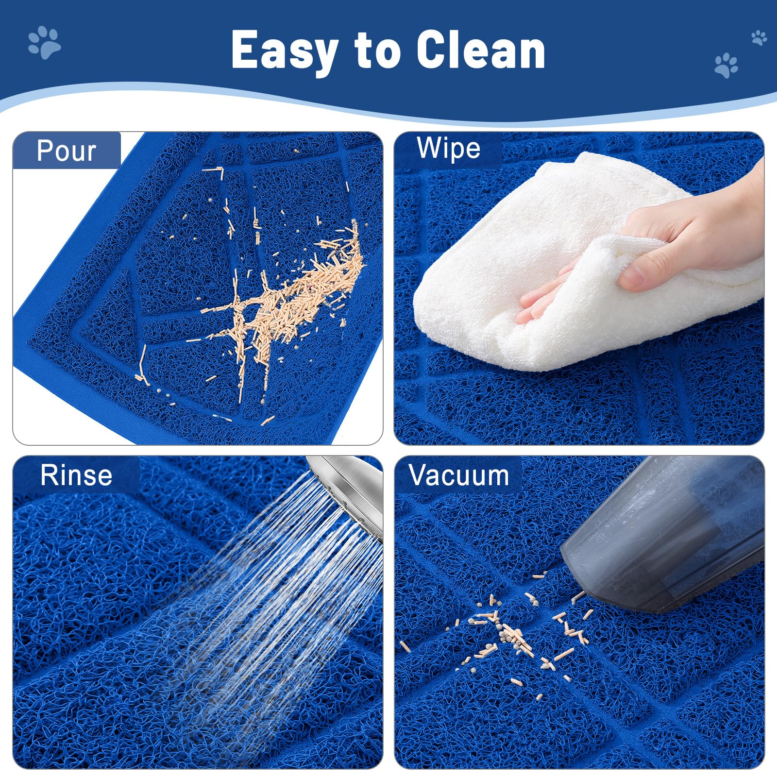 Smiry estera fácil de limpiar 47x32, limpieza rápida con aspiradora o paño.