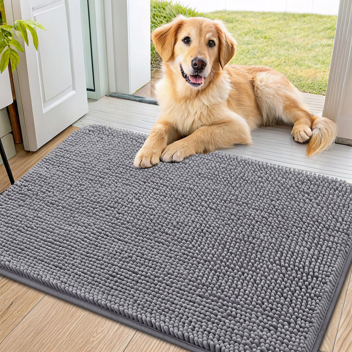 Alfombra Smiry para perros, absorbente y decorativa en la entrada.