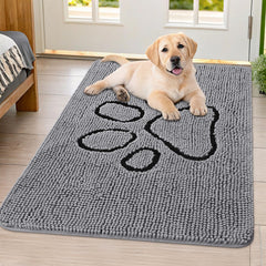 Alfombra Smiry para puerta con chenille suave, confort al pisar al entrar.