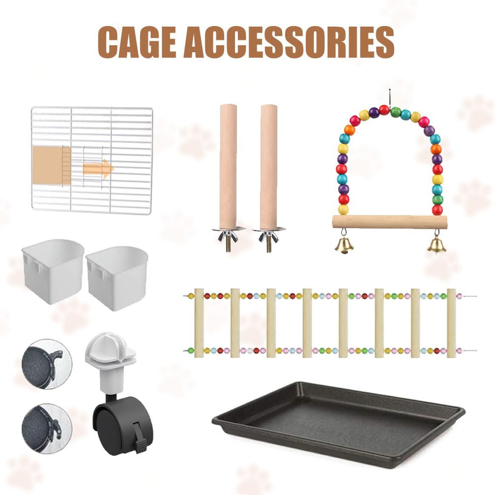 Accesorios incluidos SNAAT: columpio, escalera y perchas para aves.