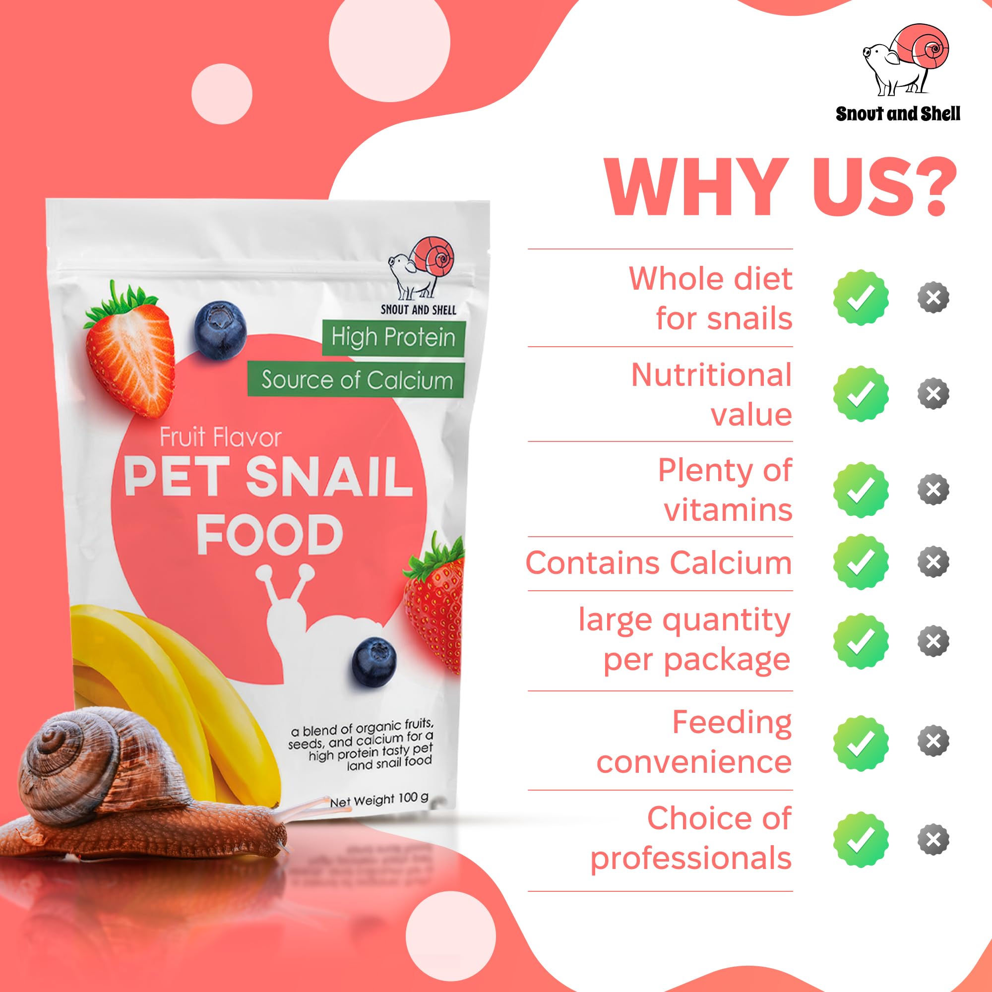 Snout and Shell: apto para crías, juveniles y adultos caracoles
