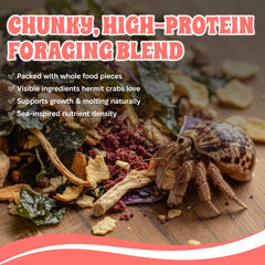 Snout and Shell Tidepool Protein Blend estimula la búsqueda de alimento y movimiento.
