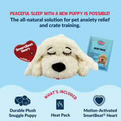 Snuggle Puppy facilita el entrenamiento en jaula con presencia reconfortante.