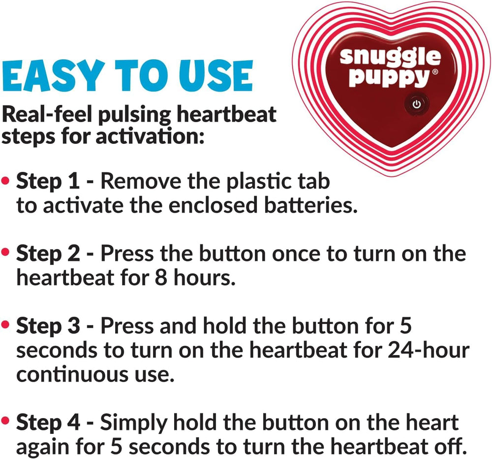 Snuggle Puppy Original: activación por movimiento para encender el latido real.