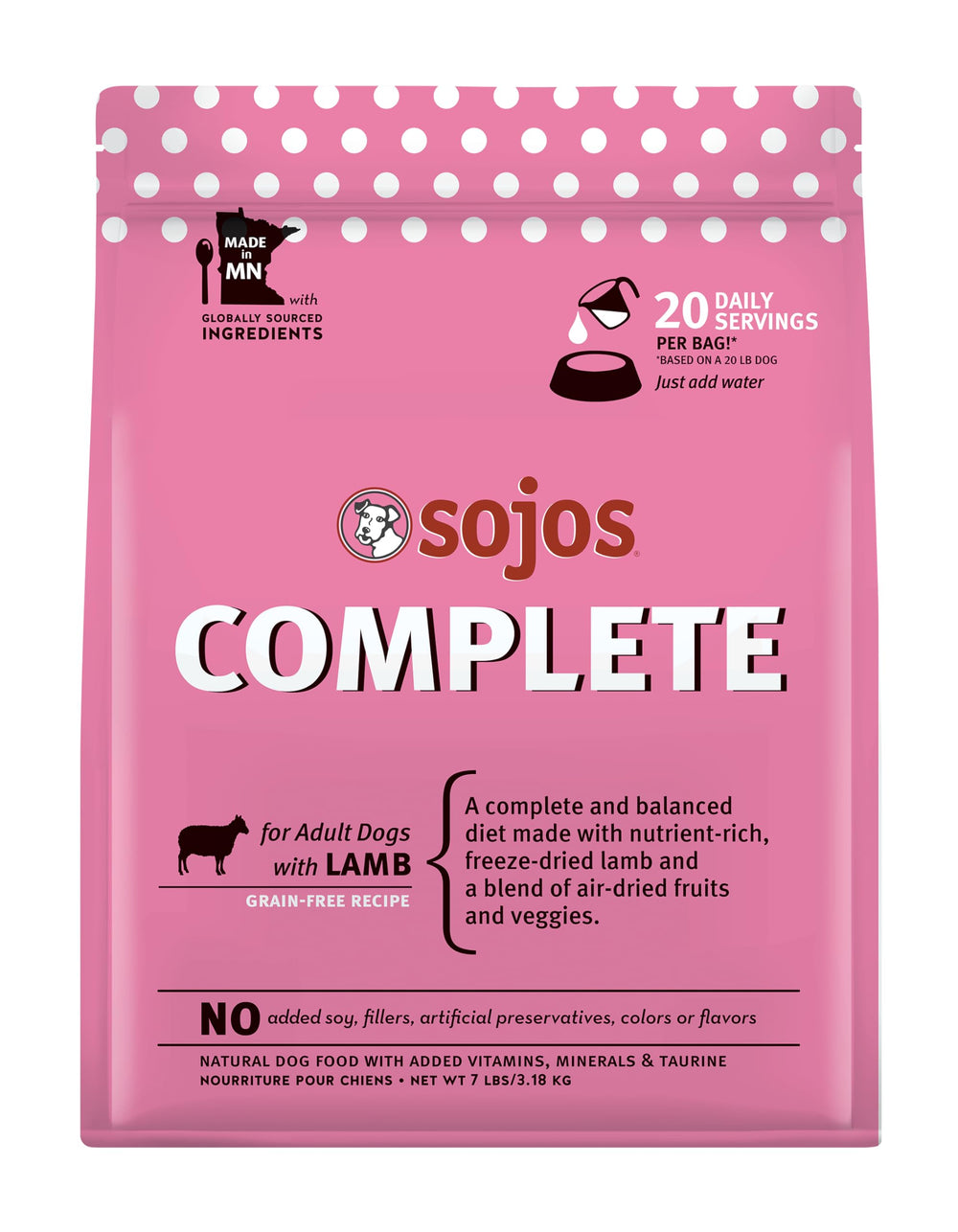 SOJOS cordero receta completa: bolsa abierta, preparación rápida y conveniente.