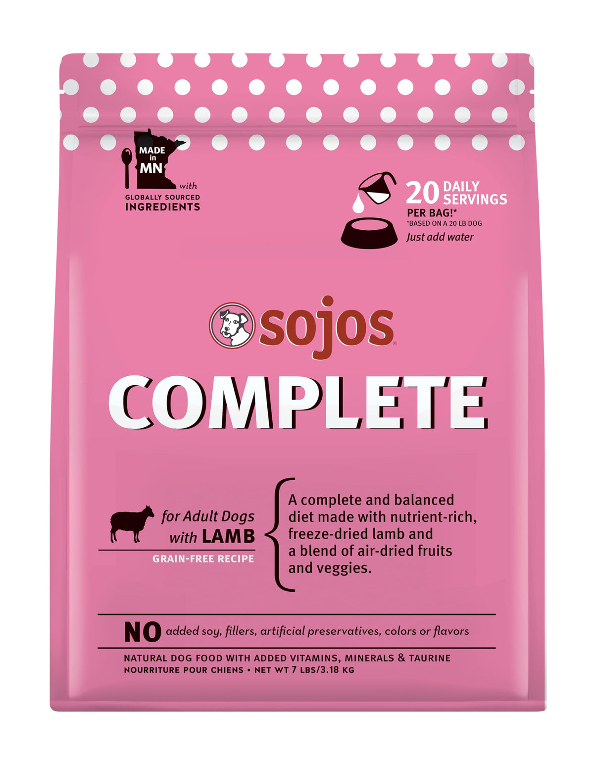 SOJOS cordero receta completa: bolsa abierta, preparación rápida y conveniente.