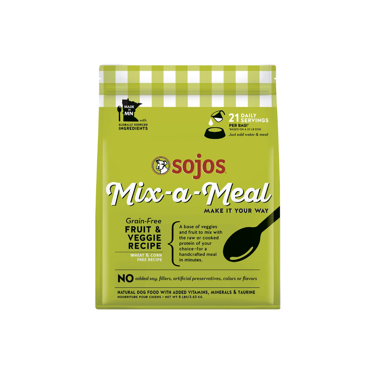 SOJOS Mix-A-Meal base de frutas y verduras para perros, rico en nutrientes