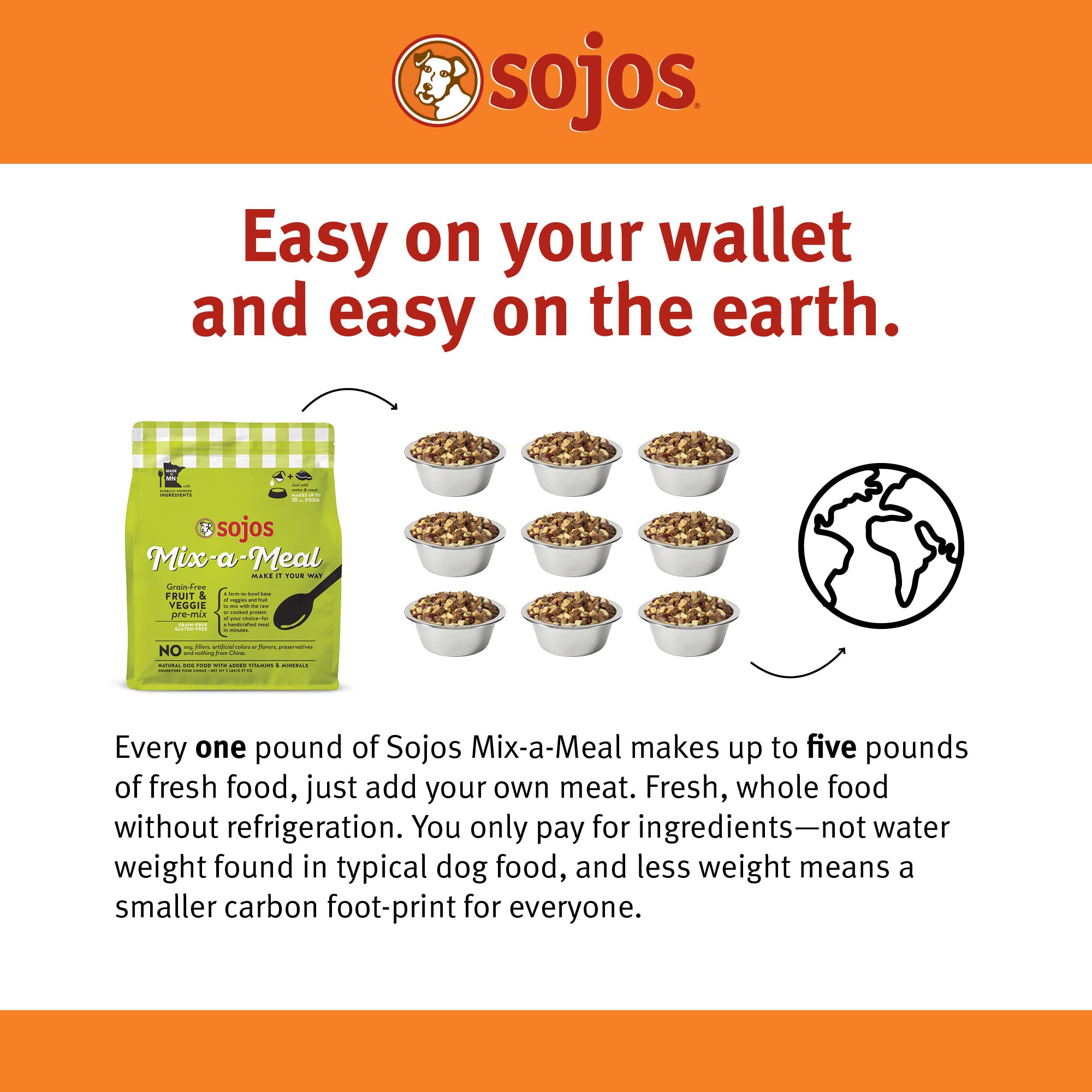 SOJOS Mix-A-Meal prepara comidas rápidas con agua