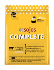 Sojos Receta de Res para perros adultos, bolsa de 7 libras, lista para rehidratar