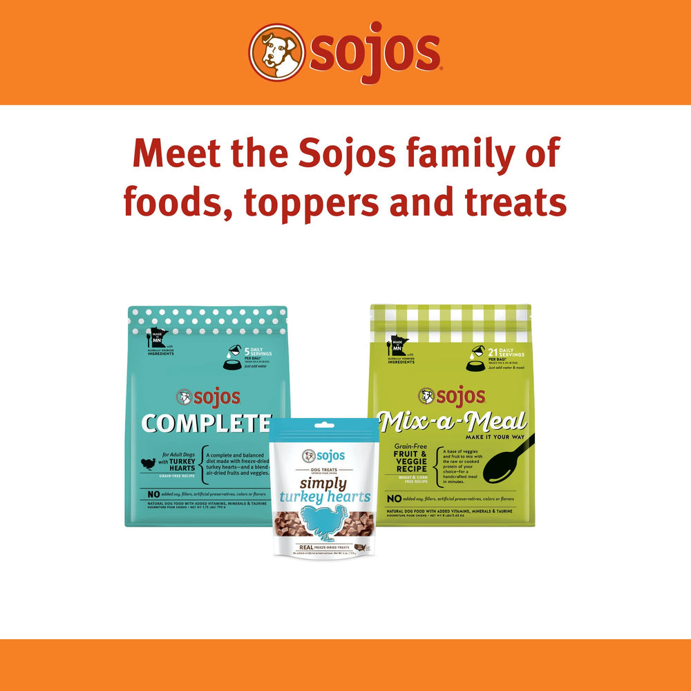 Sojos Servicio diario de comida deshidratada para perros, práctico.
