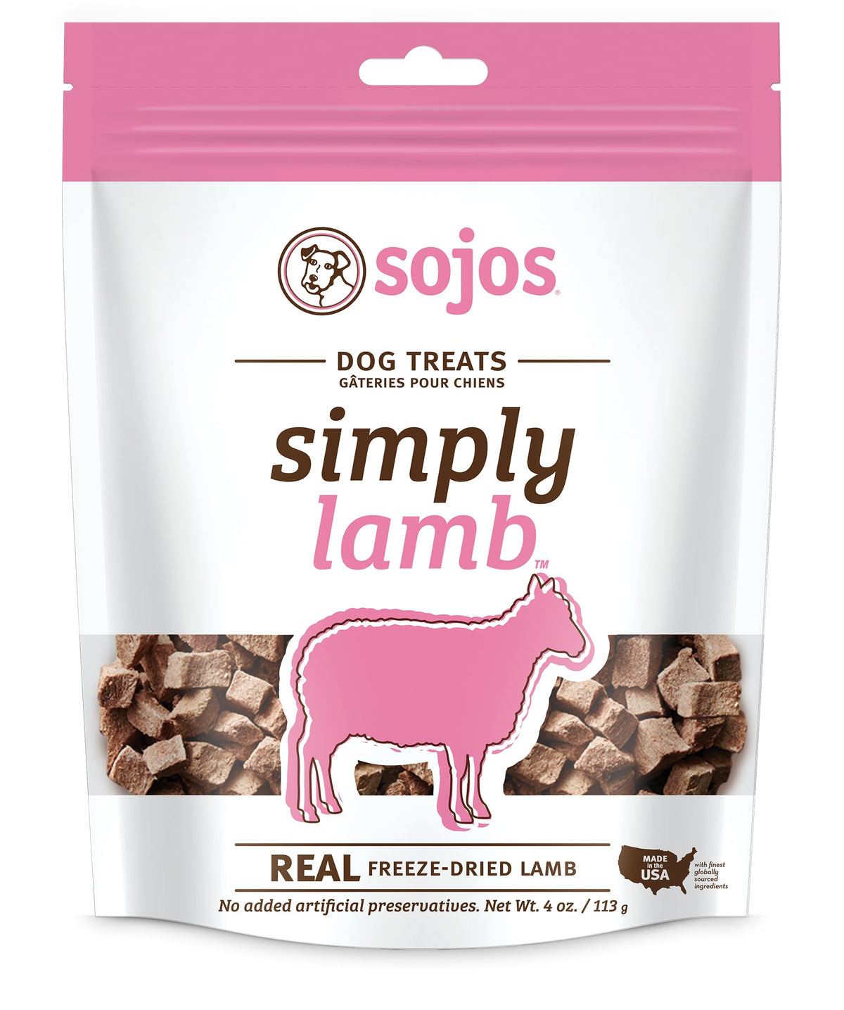 SOJOS Simply Lamb, trozos-congelados, ideal para entrenamiento y recompensa diaria