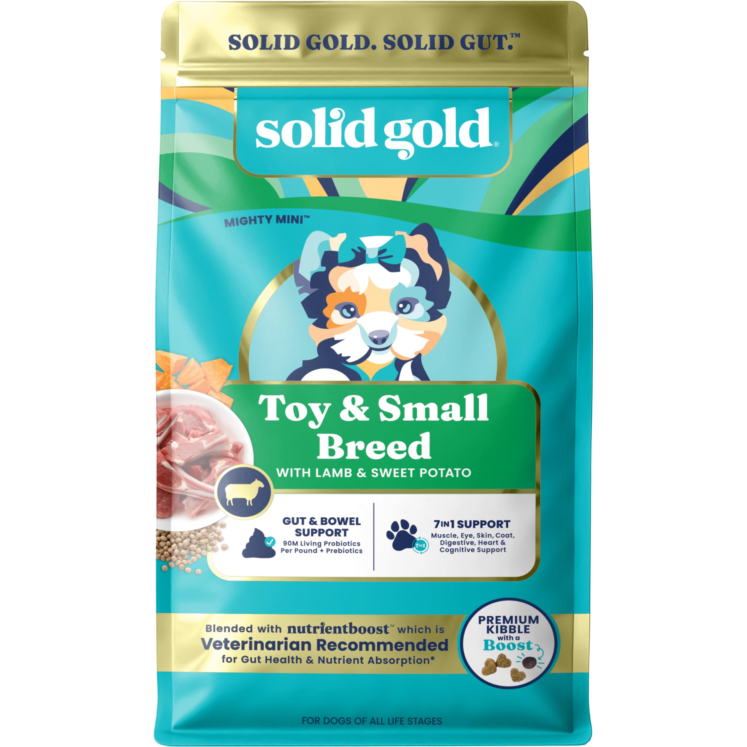 Solid Gold alimento seco para perros pequeños con cordero como primer ingrediente.