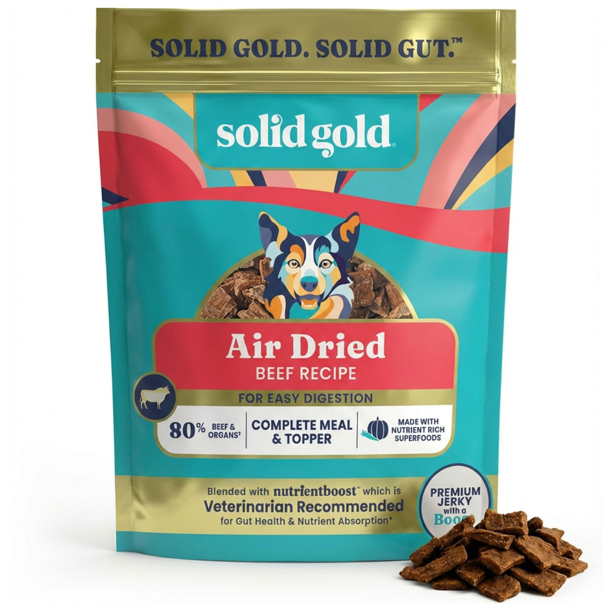 Solid Gold coberturas de alimento para perros deshidratado al aire con proteína real