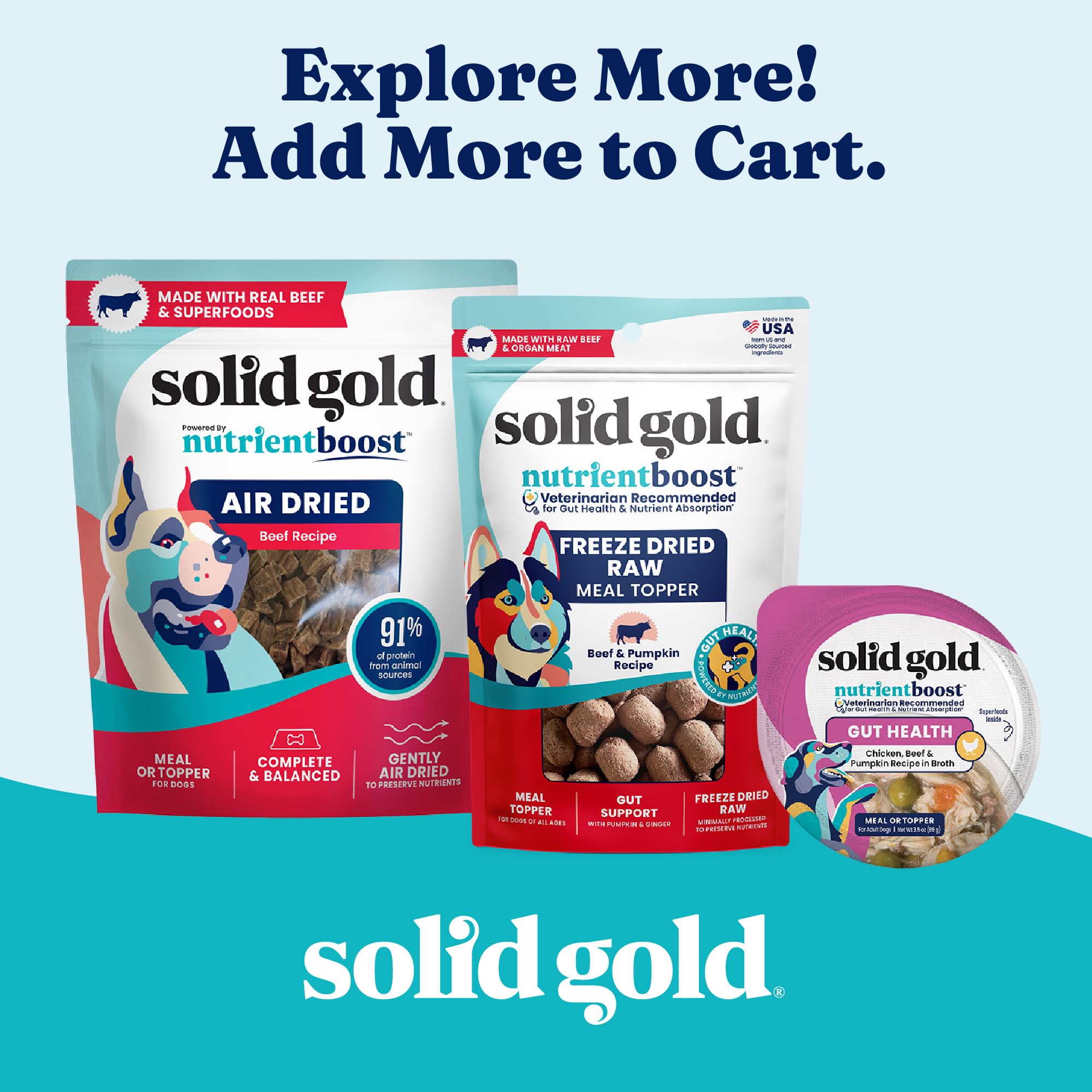 Solid Gold presentación apetitosa, ideal para estimular el apetito.