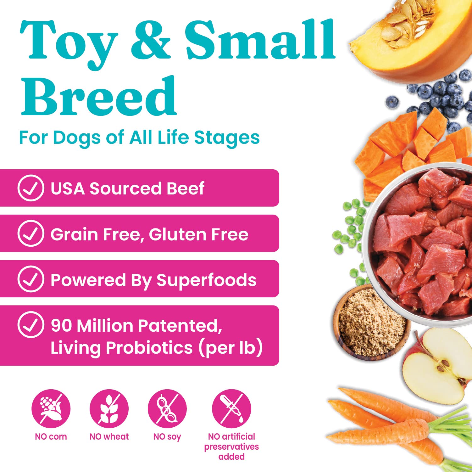Solid Gold Mighty Mini: carne de res real como primer ingrediente para músculos y energía.
