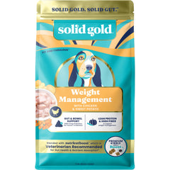 Solid Gold con pollo real para control de peso y sabor apetitoso en perros