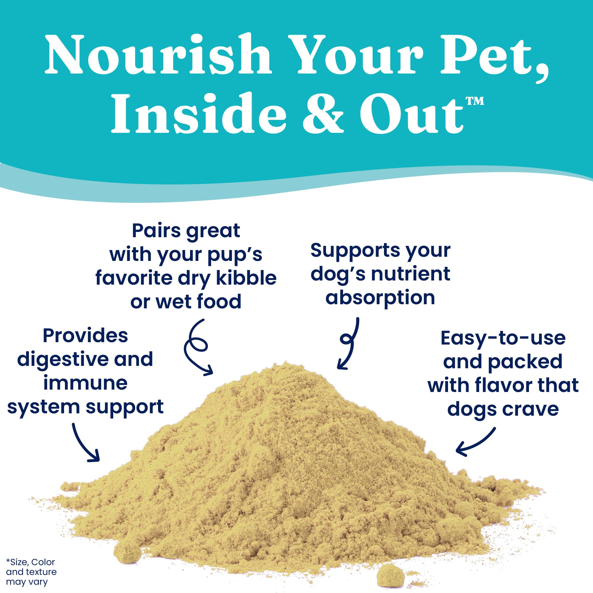 Solid Gold Nutrientboost polvo para perros, fácil de espolvorear en comida.