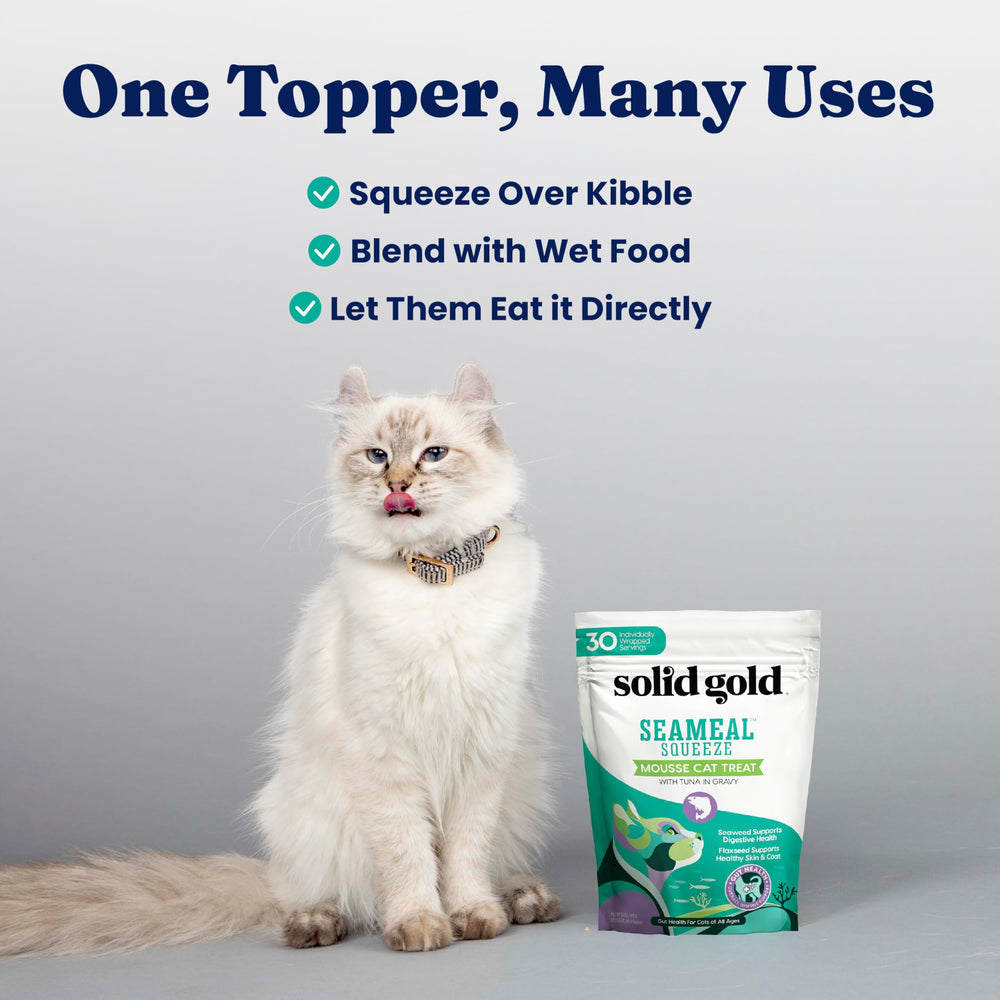Solid Gold SeaMeal Squeeze: puré de pollo, perfecto para gatos selectivos.