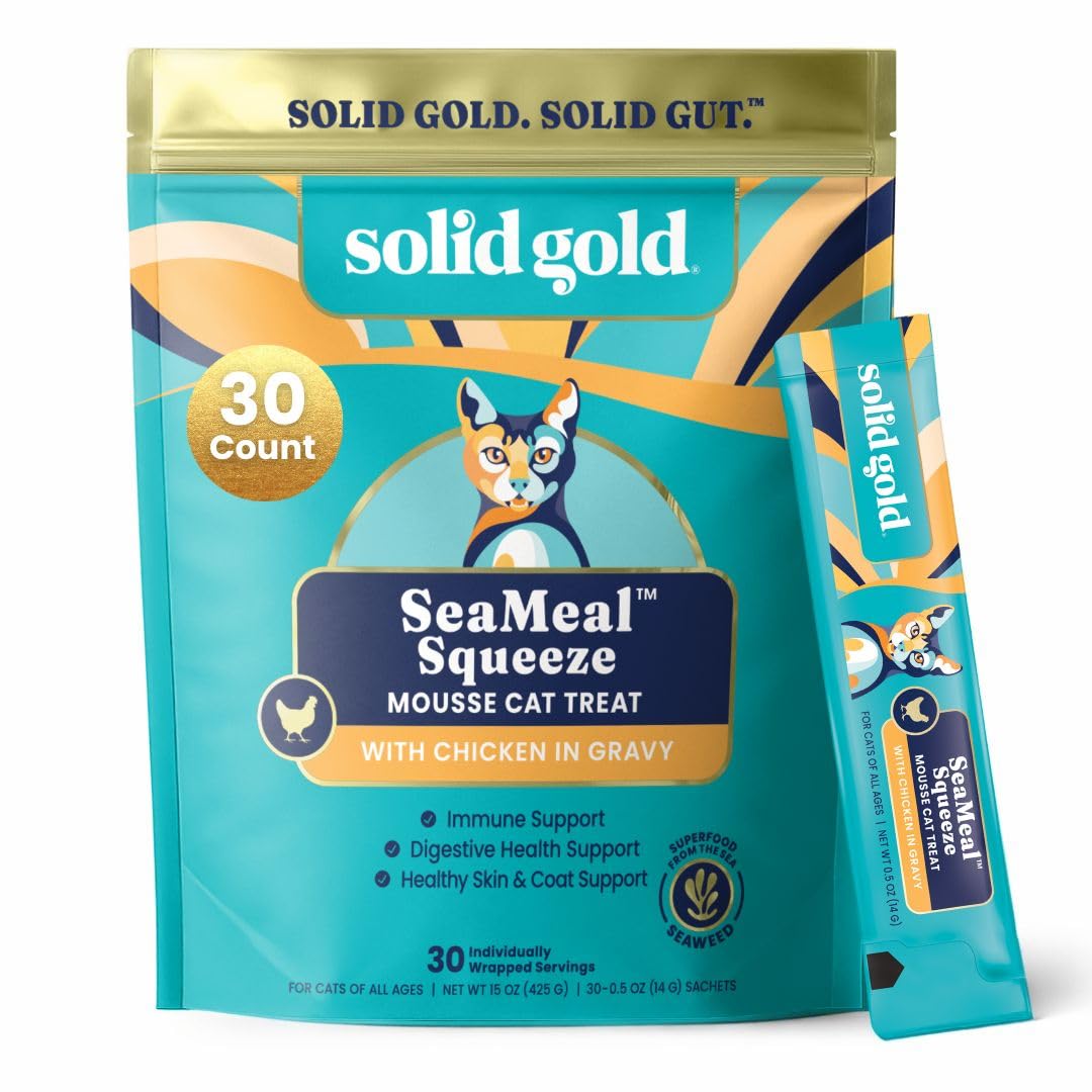 Solid Gold SeaMeal Squeeze: tubo puré para gato, snack práctico.