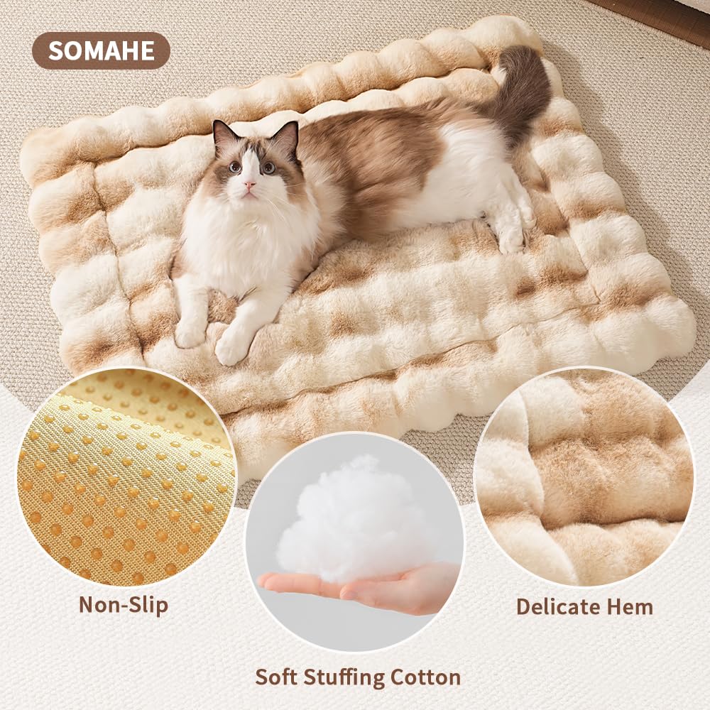 SOMAHE cama gatos costuras dobles refuerzan durabilidad frente al juego.