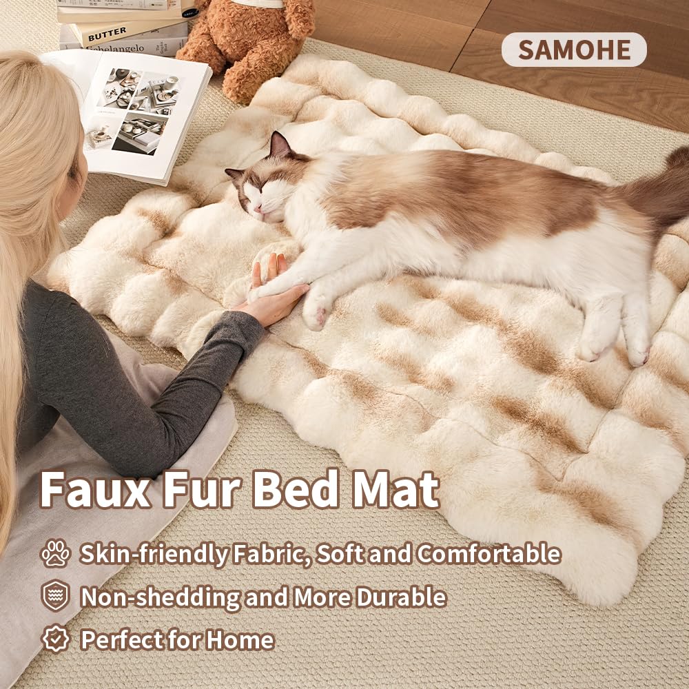 SOMAHE cama gatos con espuma memoria 3 cm, soporte para articulaciones.