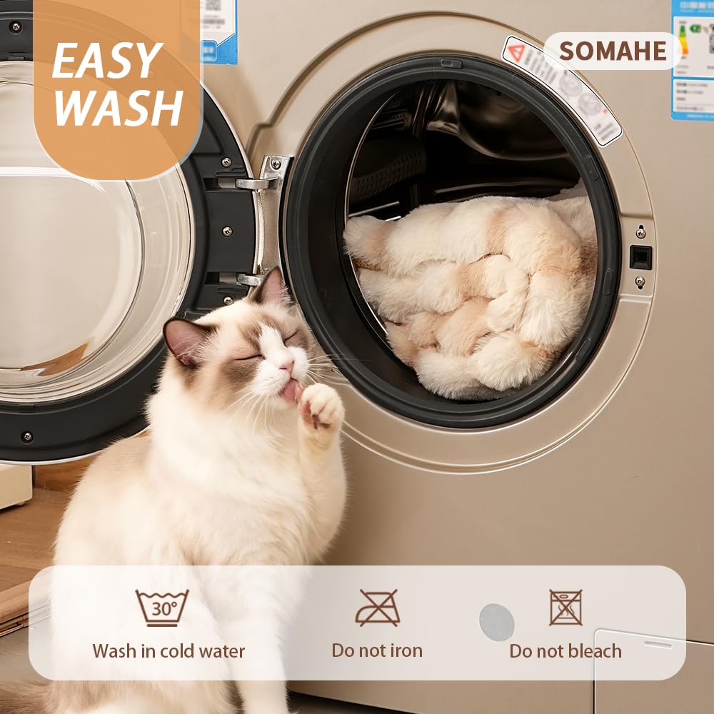 SOMAHE cama gatos fondo resistente a salpicaduras protege el suelo.