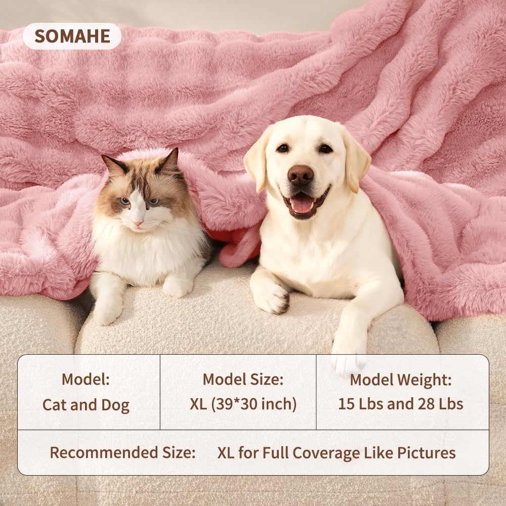 Manta SOMAHE tamaño 39x30, rosa, cobertura completa para perros