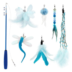SONGWAY varita retractil para gatos, juego interactivo y flexible.