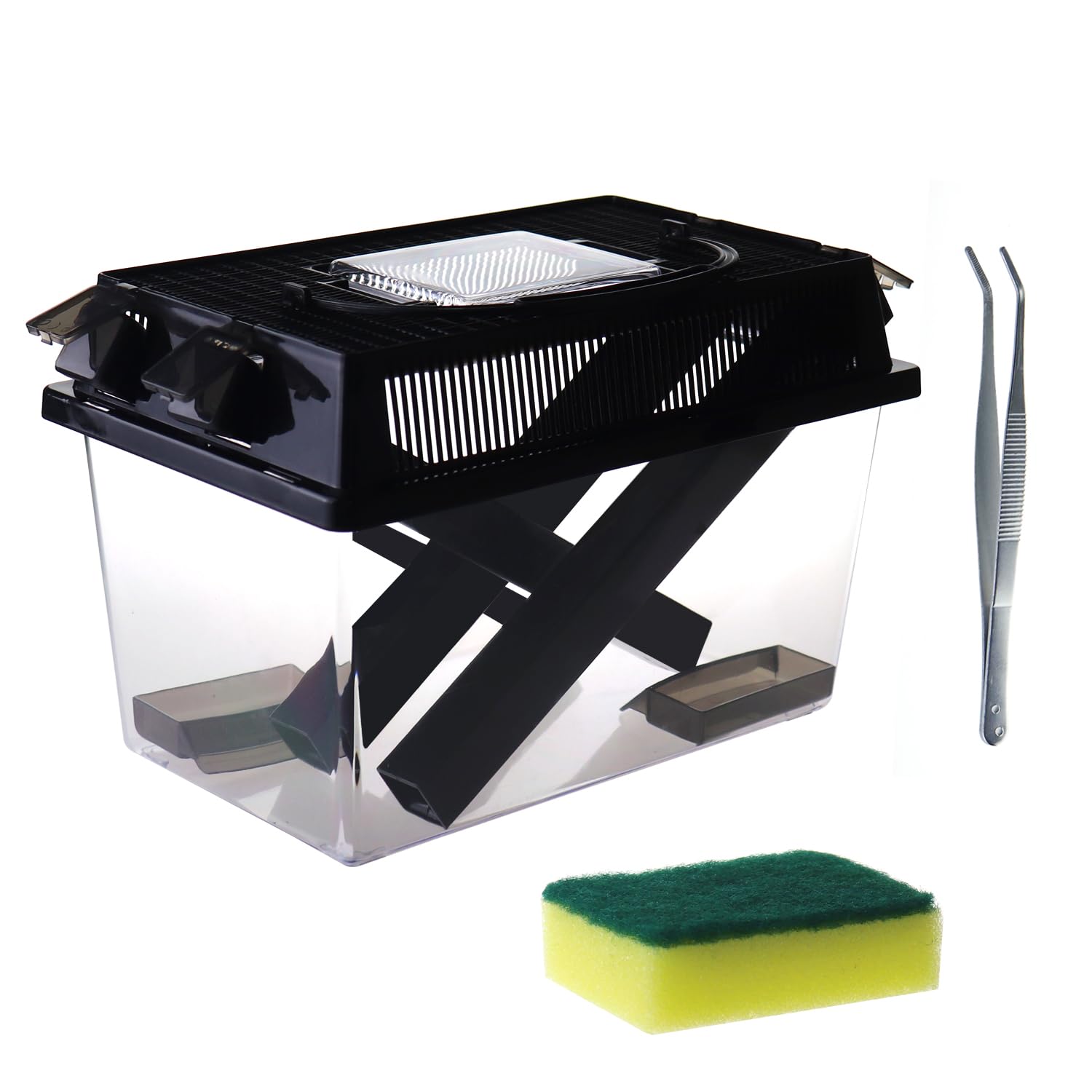 SORWATEE Contenedor transparente para grillos para reptiles, fácil observar movimiento.