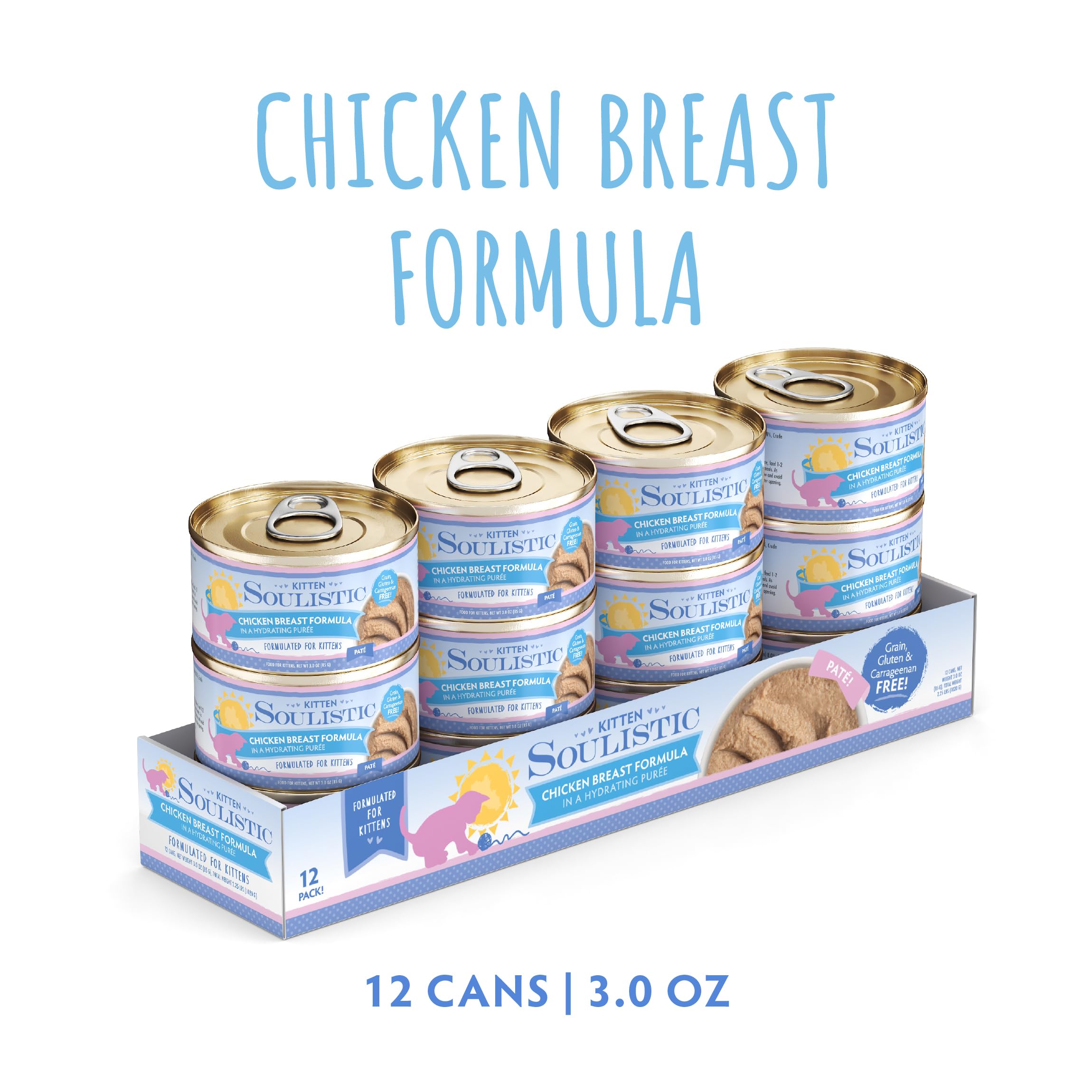 Puré cremosa de Soulistic para gatito, textura suave para comer