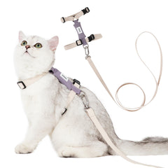 Arnés Sovarin para gato blanco, ligero y cómodo para caminar.