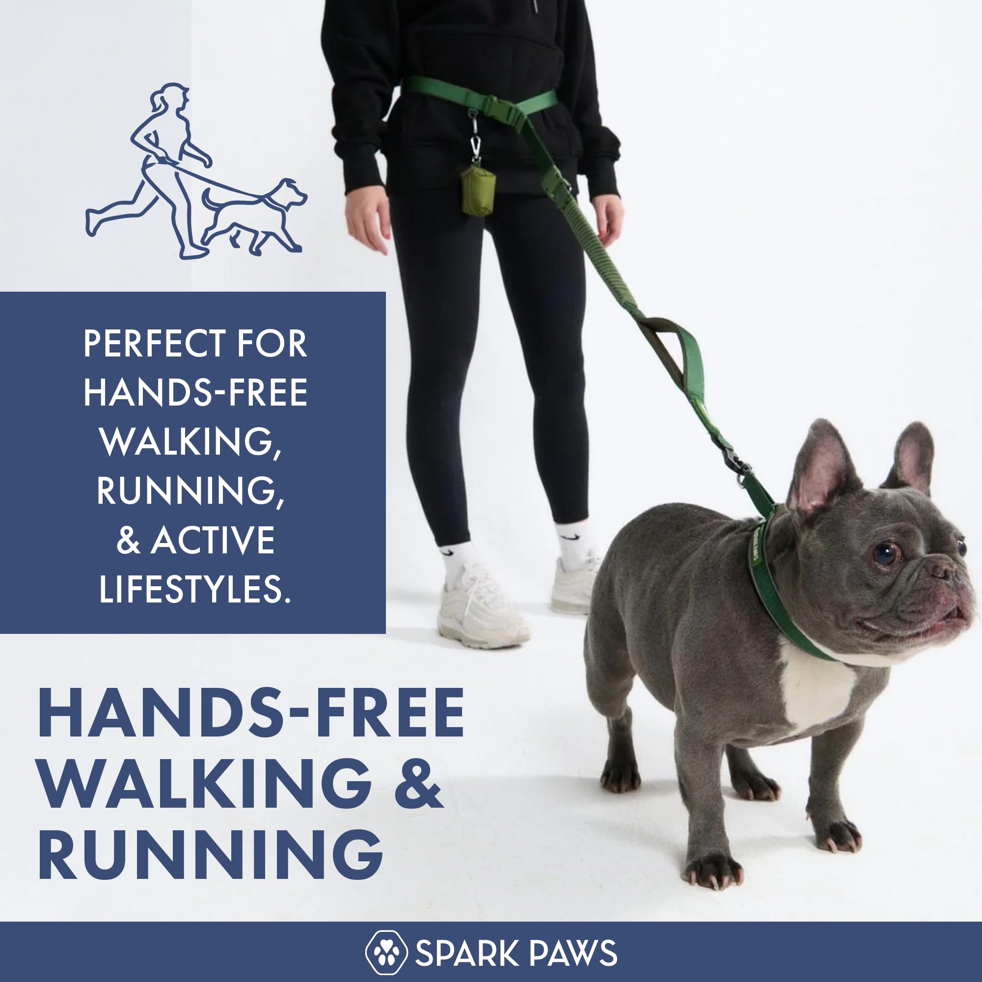 Spark Paws: amortiguación bungee absorbe tirones para menos esfuerzo durante entrenos.