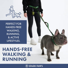 Spark Paws: amortiguación bungee absorbe tirones para menos esfuerzo durante entrenos.