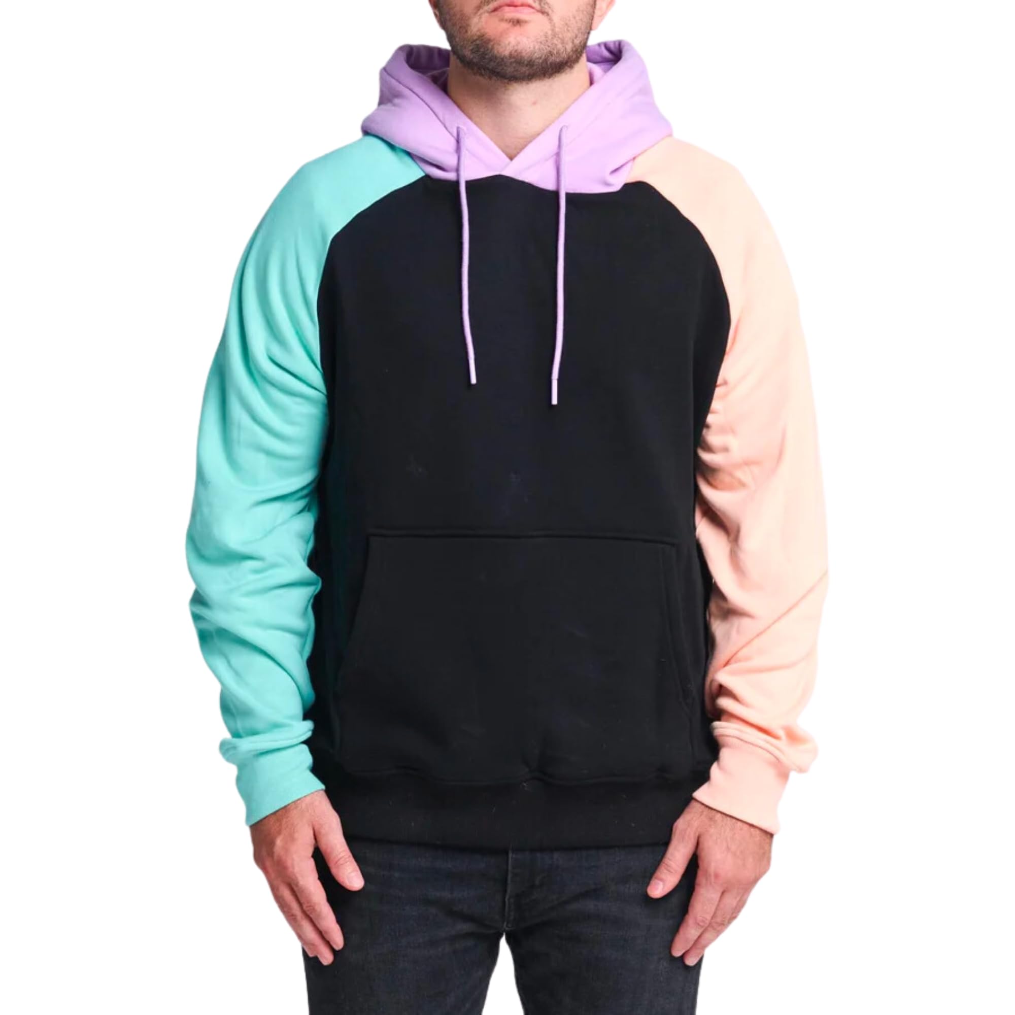 Spark Paws Sudadera Humana Bloque de Color Ciber, capucha con cordón para ajuste y calidez.